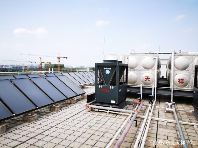 工厂宿舍太阳能热水系统空气能热泵辅助加热